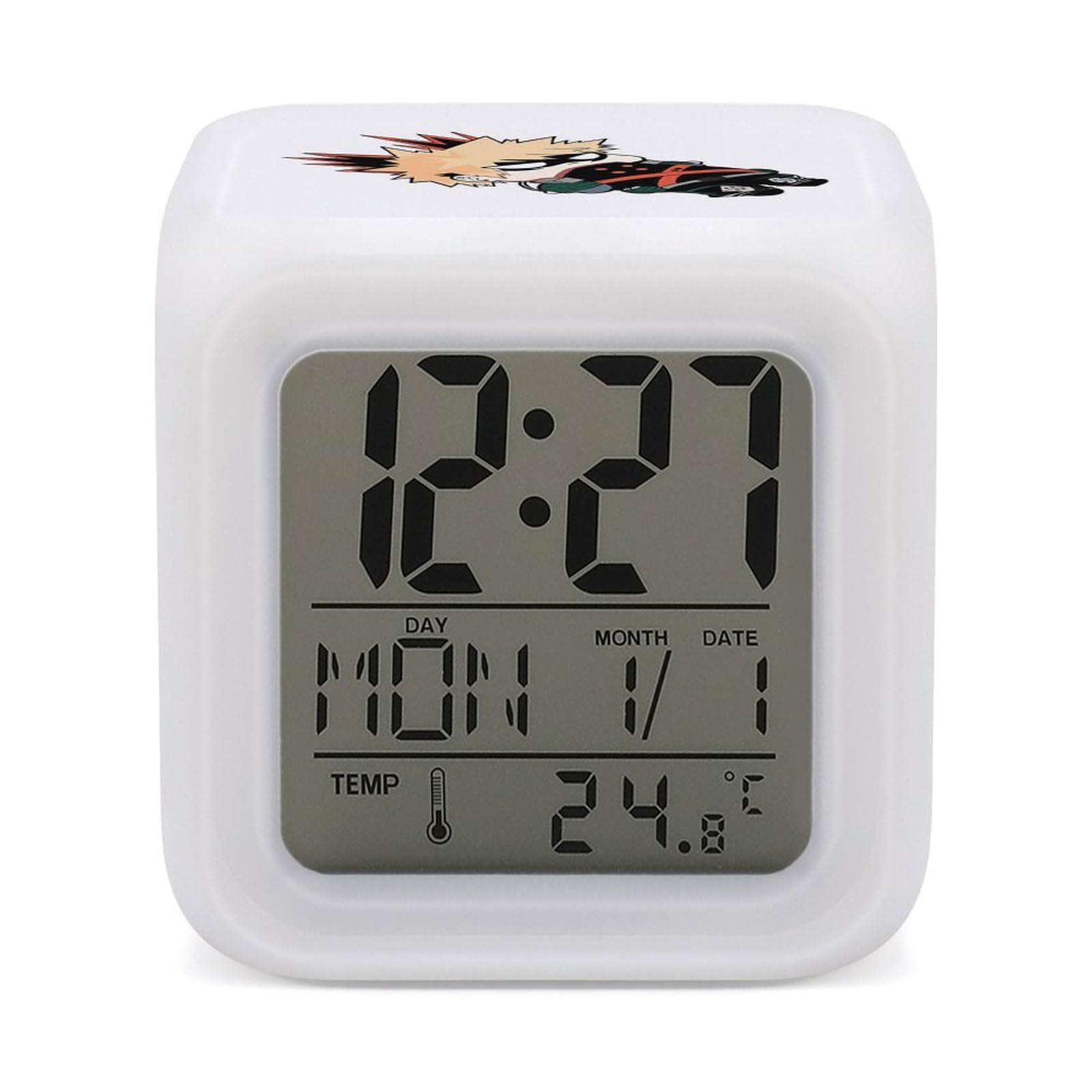 Amazon.co.jp: ヒロアカ 爆豪勝己 目覚まし時計 デジタル置き時計 温度